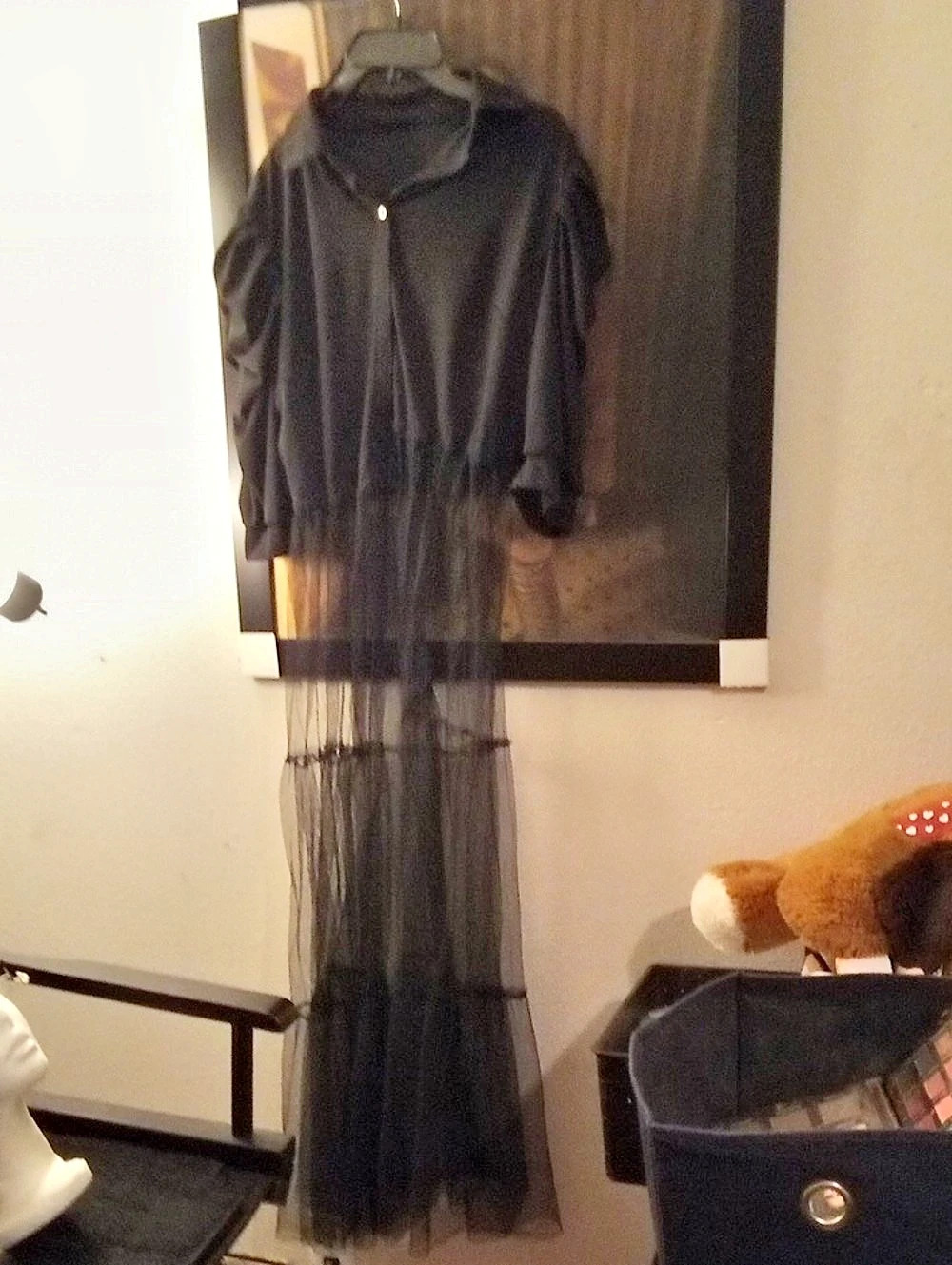 Black Sheer Overlay Maxi Dress